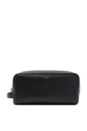 Grained Leather Wash Bag